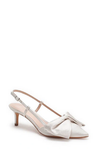 Kate Spade Marseille Bow Pointed Toe Slingback Pump In Ivory Multi