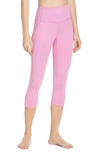 Zella Live In High Waist Pocket Crop Leggings In Purple Opera