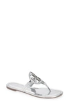 Tory Burch Miller Metallic Laser-cut Sandals In Silver