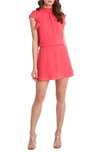1.state Mock Neck Flutter Sleeve Dress In Coral Haze