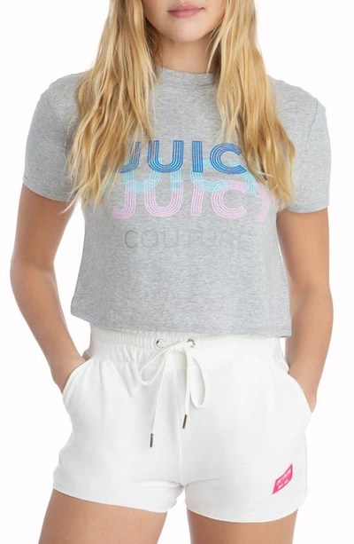 Juicy Couture Juicy Logo Tee Top In Blue Splash Combo