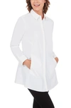Foxcroft Cici Non-iron Stretch Tunic Shirt In White