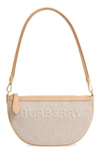 BURBERRY OLYMPIA LOGO EMBOSSED CANVAS POUCH,8038857