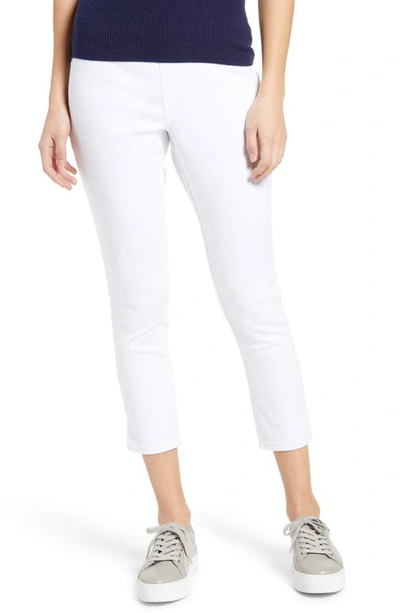 Hue Split Hem Denim Capri Leggings In White