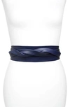 Ada Classic Leather Wrap Belt In Marine