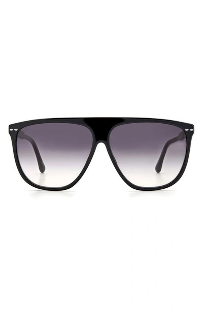 Isabel Marant 61mm Gradient Flat Top Sunglasses In Black/ Grey Shaded