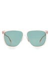 Isabel Marant 61mm Gradient Flat Top Sunglasses In Pink/ Green