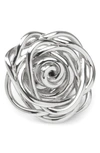 Cufflinks, Inc Sterling Silver Rose Lapel Pin In Silver