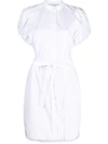 Stella Mccartney Anastasia Belted Organic Cotton-poplin Mini Shirt Dress In White