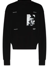 Heliot Emil Graphic-print Crew-neck Sweatshirt In Black