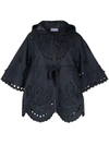RED VALENTINO FLORAL EMBROIDERY HOODED JACKET