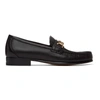 GUCCI BLACK LEATHER SYLVIE CHAIN LOAFERS