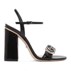 GUCCI BLACK SEQUIN MARMONT HIGH HEELED SANDALS