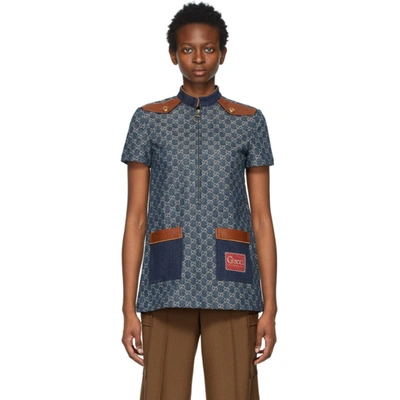 white christmas dresses Gucci // Denim Short Sleeve Dress – VSP Consignment main image 1