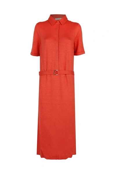 Le Tricot Perugia Linen Dress In Red