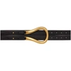 BOTTEGA VENETA BLACK & GOLD HORSESHOE BUCKLE BELT