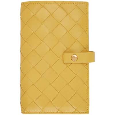 Bottega Veneta Yellow Intrecciato Medium French Wallet In 7130 Buttercup