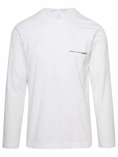 Comme Des Garçons T-shirt M/l Bianca In White