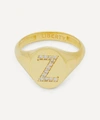 LIBERTY 9CT GOLD AND DIAMOND INITIAL SIGNET RING,000721822