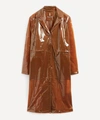 Rains Transparent String Overcoat In Shiny Amber