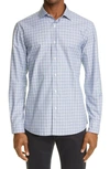 ERMENEGILDO ZEGNA TRAVELLER CHECK BUTTON-UP SHIRT,121UWX06-SAF2-018