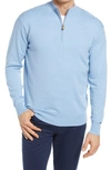 Peter Millar Crown Quarter Zip Pullover Sweater In Cottage Blue