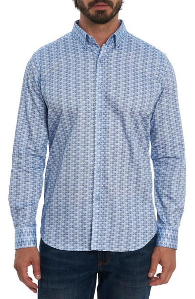 Robert Graham Burdon Regular Fit Stripe Button-up Shirt In Blue