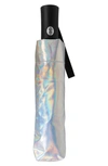 SHEDRAIN IRIDESCENT AUTO OPEN COMPACT UMBRELLA,2424