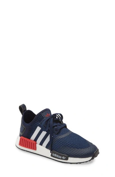 Adidas Originals Kids' Nmd R1 Sneaker In Navy/ White/ Scarlet