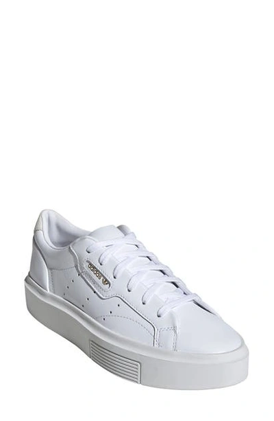 Adidas Originals Sleek Super Sneaker In White/ Crystal White/ Black