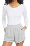 Bp. Lace Trim Long Sleeve Tee In White