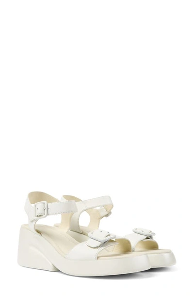 Camper Kaah Wedge Sandal In White Natural