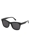 Tom Ford Fletcher Squared Acetate Sunglasses In Shiny Black/ Smoke