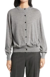 The Row Battersea Round-neck Cashmere Cardigan In Medium Grey