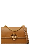 Tory Burch Miller Mini Leather Shoulder Bag In Marrón Claro