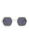 Isabel Marant Ely 61mm Hexagonal Sunglasses In White