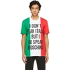 MOSCHINO MULTICOLOR ITALIAN SLOGAN T-SHIRT