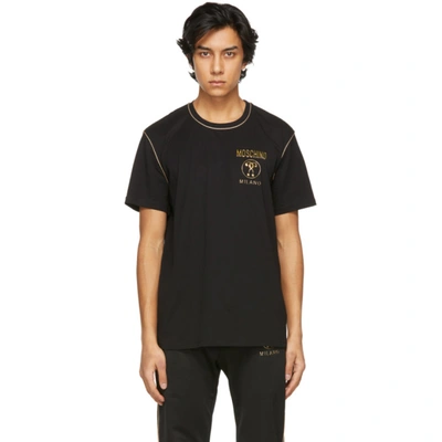 Moschino Jersey Cotton T-shirt W/small Logo In Black