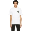 PALM ANGELS WHITE EMBROIDERED DAISY LOGO T-SHIRT