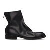 GUIDI BLACK BACK ZIP-UP BOOTS