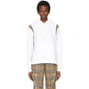 BURBERRY WHITE OVERSIZED VINTAGE CHECK PANEL HOODIE