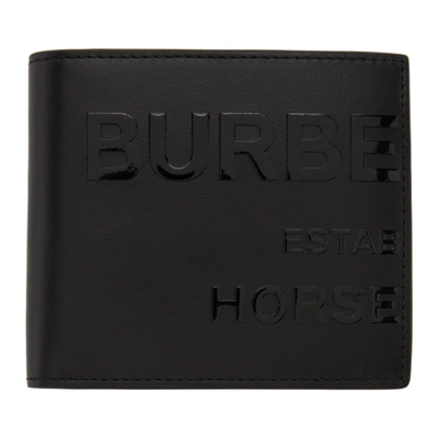 Burberry Horseferry Print Leather International Bi-fold Wallet In Black