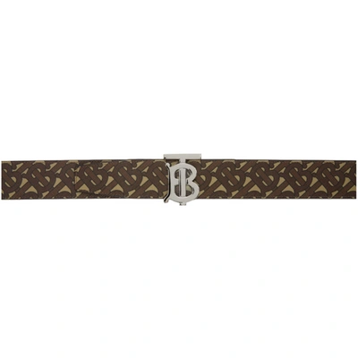 Burberry Reversible Monogram Print Belt In Brown