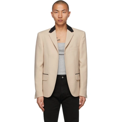 Random Identities Two-tone Open Front Blazer In Neutrals