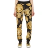 VERSACE BLACK & GOLD MEDUSA COIN LOUNGE PANTS