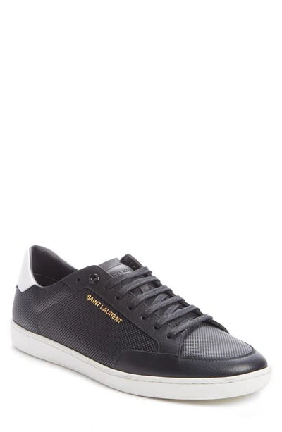 Saint Laurent Low Top Sneaker In Black/ Black/ Optic White