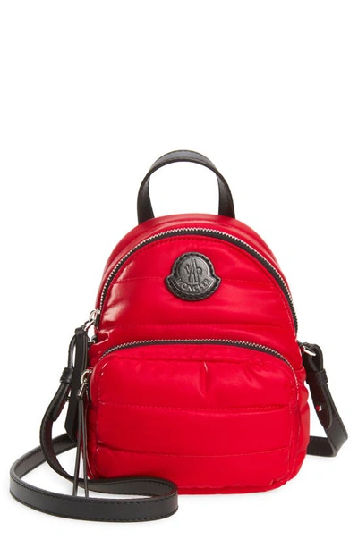 Moncler Small Kilia Quilted Crossbody Backpack In Red