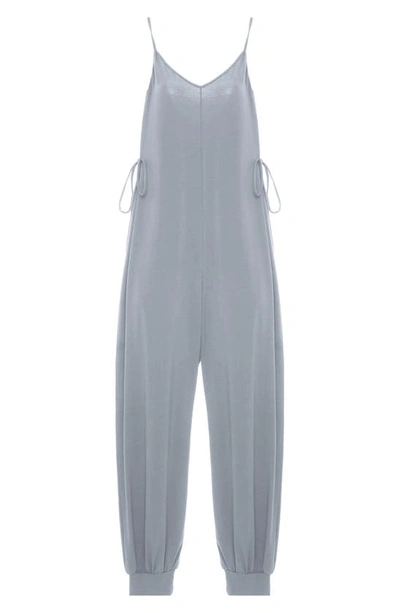Eberjey Finely Knotted Sleep Jumpsuit In Soft Grey
