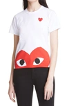 Comme Des Garçons Peek Heart Graphic Tee In White