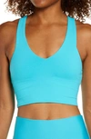 Alo Yoga Real Stretch-jersey Sports Bra In 蓝色